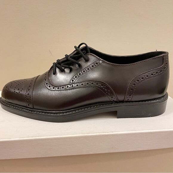 NIB Men's Vintage Wingtip Oxford Dress Shoes Dark Brown - US 7.5 - Picture 2 of 10